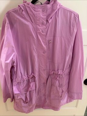 J. Crew Hooded Lilac Utility Raincoat